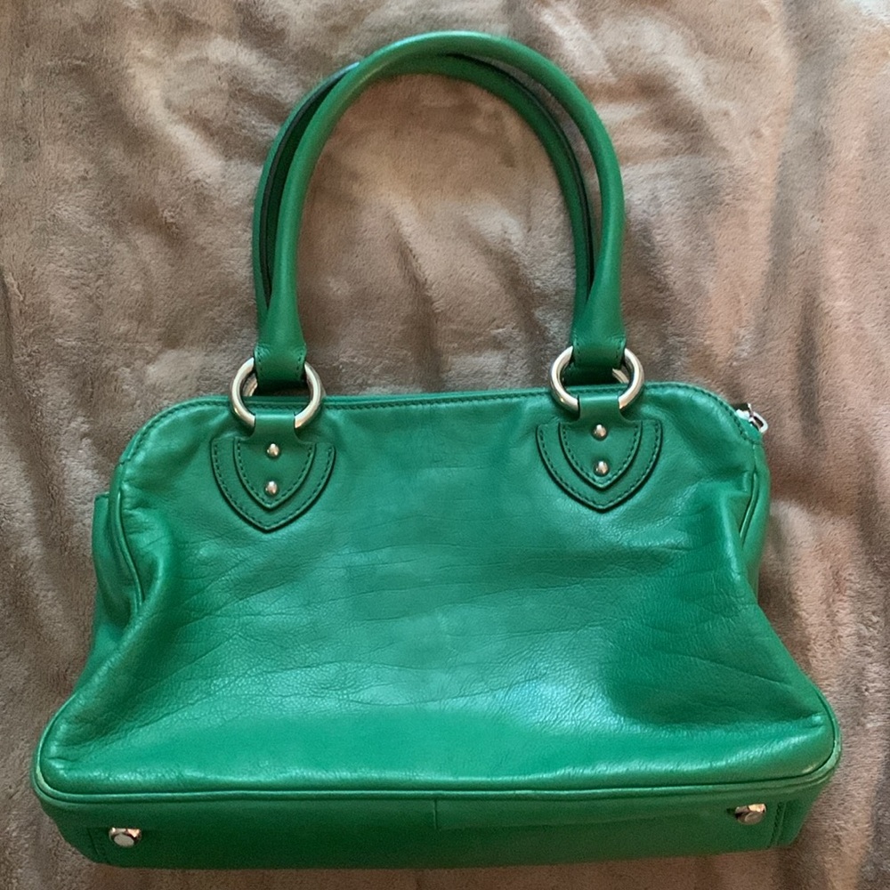 Vintage Marc Jacob’s Kelly green leather satchel. Size ~14x9 - Picture 3 of 13